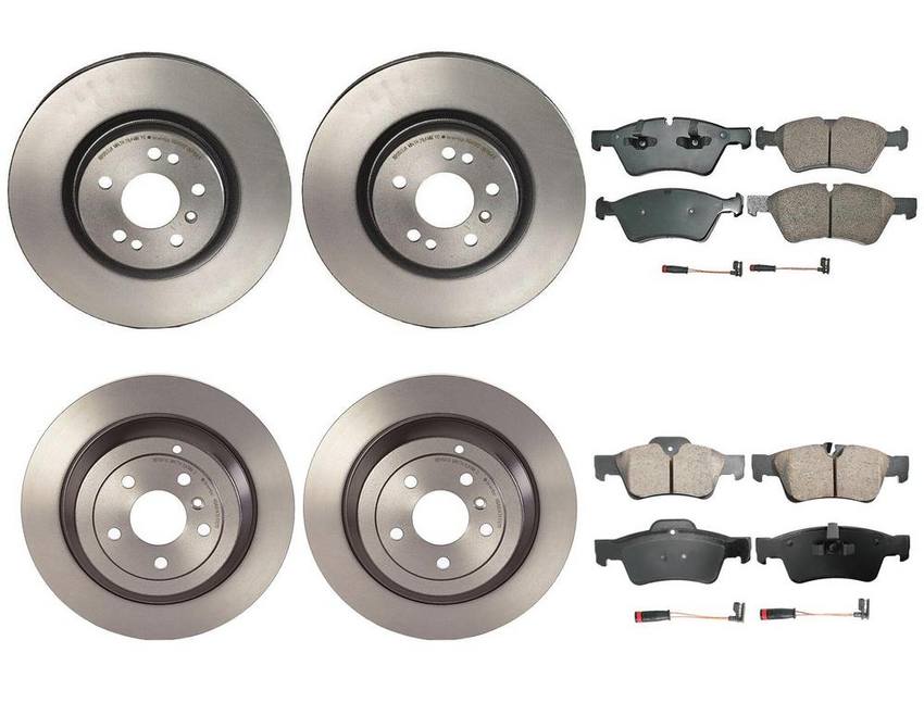 Mercedes Disc Brake Pad and Rotor Kit - Front and Rear (330mm/330mm) (Ceramic) (EURO) 164420262064 - Akebono Euro Ultra-Premium 4122704KIT